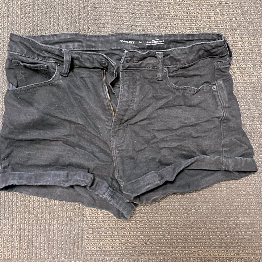 Black Old Navy Zip Up Jean Shorts Size 14